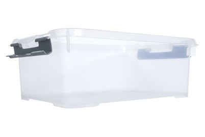 Allibert, Allibert Box HANDY CURVER, Curver Handy+ Box Transparent-Silber | 40 × 29 × 15 cm | 12 l