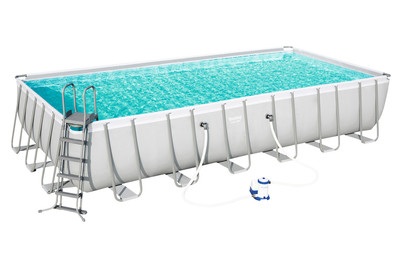 BEST WAY, BEST WAY Pool POWER STEEL FRAME RECT 732 cm, Bestway Pool Komplett-Set 732 x 366 x 132 cm