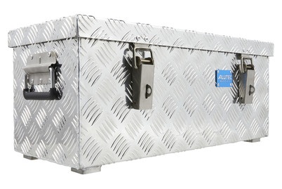 undefined, Alu-Transportkiste Riffelblech ohne Gasdruckdämpfer Inhalt 37 l, ALUTEC Aluminiumbox Extreme 37, 622 x 275 x 270 mm