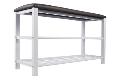 undefined, Schuhregal mit Sitzbank HOME, StoreIt - Schuhbank STORE - weiss - Metall - 78/48/30 cm