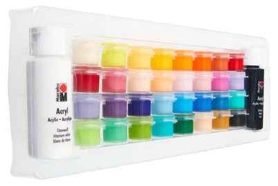 Marabu, MARABU - Acrylfarbe Set Basic, 32 x 3.5 ml, 2 x 59 ml, Marabu Acrylfarbe Set Basic, 32 x 3.5 ml, 2 x 59 ml