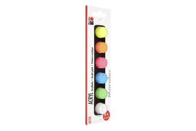 Marabu, MARABU Acrylfarben-Set Neon, Marabu Acrylfarbe Set Neon, 6 x 3.5 ml