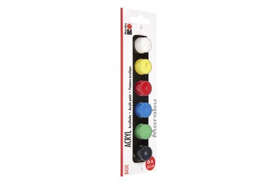 Marabu, MARABU - Acrylfarbe Set Basic 6 x 3.5 ml, Marabu Acrylfarbe Set Basic 6 x 3.5 ml