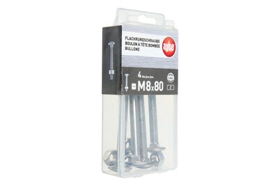 AYCE, AYCE Flachrundschraube rostfrei, Flachrund-Schraube Rostfrei | M8 × 80 mm | 4 Stück
