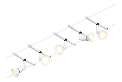 Paulmann, Paulmann Salt Seilsystem-Set, Paulmann PAULMANN 94458 Seil-Komplettsystem GU5.3 Weiß (matt), Chrom