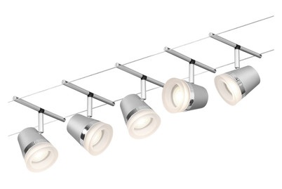 undefined, LED Seilsystemleuchte CONE, Paulmann WireDC Set Cone Seil-Basissystem GU5.3 Chrom (matt), Chrom