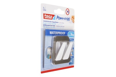 Tesa, tesa Doppelhaken Powerstrips WP LARGE, tesa Doppelhaken Powerstrips WP LARGE Weiss/Silber, 3 kg