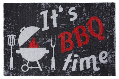 andiamo, Andiamo Fussmatte »BBQ Party - Grillmatte«, rechteckig, 3 mm Höhe, Schmutzfangmatte, Grillmatte bzw. Grillunterlage ideal als Bodenschutz, In- und Outdoor geeignet, 