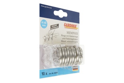 undefined, Gardinenringe mit Gleiteinlage MEMPHIS, GARDINIA Gardinenring »Memphis«, (10 St.), Serie Einzelprogramm Memphis Ø 16 mm