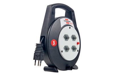 Brennenstuhl, BRENNENSTUHL Kabelbox 5 m, Brennenstuhl 1092202 Kabeltrommel 5 m Schwarz Schweiz-Stecker
