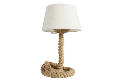 Näve, Rope - Textil-Tischleuchte mit Fuß aus Seil, Näve Rope Tischleuchte 40 cm