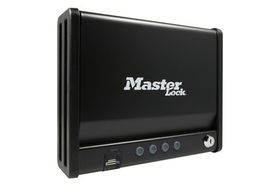 Master Lock, Master Lock Tresor MLD08EB mit Elektronikschloss und Fingerabdruckerkennung, Master Lock Kompakt-Tresor mit Fingerabdruckerkennung | 25.1 × 30.7 × 5.4 cm