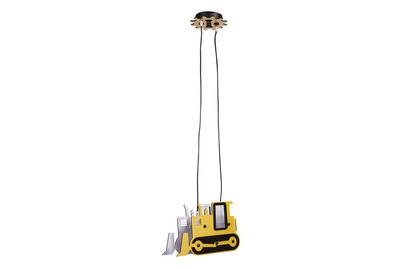 Näve, Hängeleuchte Carter - der leuchtende Bulldozer, Näve Pendellampe Bagger Gelb-Schwarz | 80 × 12 × 34 cm