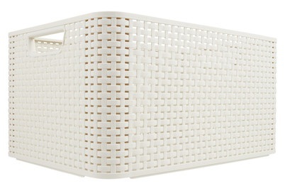 Curver, CURVER Rattan Box, Curver Rattan Box Weiss | 23 × 32.6 × 43.6 cm | 30 l