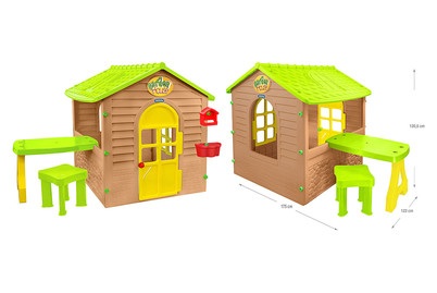 undefined, Gartenspielhaus mit Tisch, Mochtoys Gartenspielhaus mit Tisch | 175 × 122 × 120.5 cm