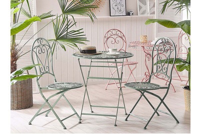 Beliani, Beliani TRENTO Bistro-Set, Beliani - Bistro Set aus Eisen Retro TRENTO, One Size, Grün Bedruckt
