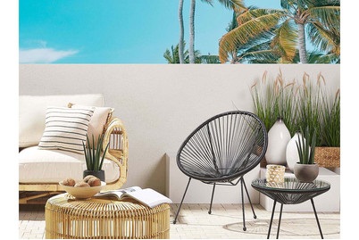 Beliani, Beliani ACAPULCO II Rattanstuhl Kunststoff ø 70 cm, 