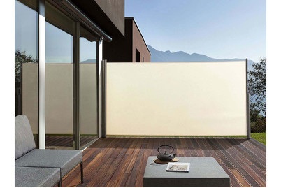 Beliani, Beliani Seitenmarkise beige ausziehbar 160 x 300 cm Dorio, Beliani - Seitenmarkise aus Polyester DORIO, One Size, Perle
