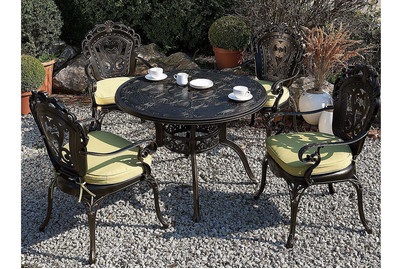 Beliani, Beliani Gartentisch dunkelbraun Aluminium ? 100 cm Sapri, Beliani - Gartentisch aus Aluminium Retro SAPRI, One Size, Erdbraun