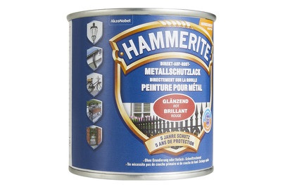HAMMERITE, HAMMERITE Metallschutzlack, Hammerite Metallschutzlack Hochglanz Rot 250 ml