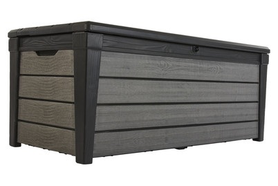 Keter, KETER Kissenbox BRUSHWOOD, Keter Brushwood Kissenbox, Grau, 455L, 145x69,7x60,3cm