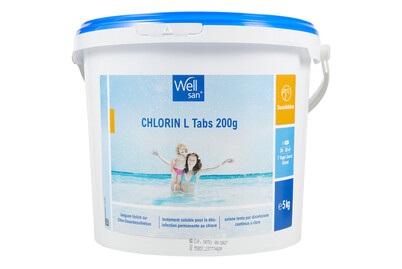 WELLSAN, Chlorin L Tabs 200 g Wellsan 5 kg, Wellsan Chlorin L Tabs | 5 kg
