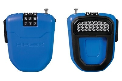 Hiplok, Hiplok Wearable FX versenkbare Zahlenschloss Zyan 1m, Hiplok FX Seilschloss mit Reflektor blau 2021 Veloschlösser