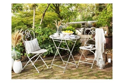 Beliani, Beliani Balkonset grau 2 Stühle Metall CILENTO, Beliani - Bistro Set aus Eisen Klassisch CILENTO, One Size, Rauch