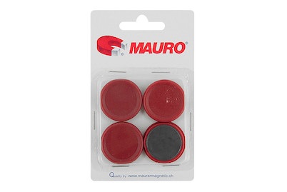 Weitere, Haftmagnet rot 36x10 mm, Haftmagnet Rot | ? 3 cm | 4 Stück