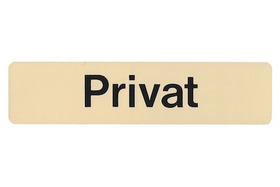 Weitere, Schild Privat 245x58x1mm, Schild Privat Beige | 24.5 × 5.8 × 0.1 cm