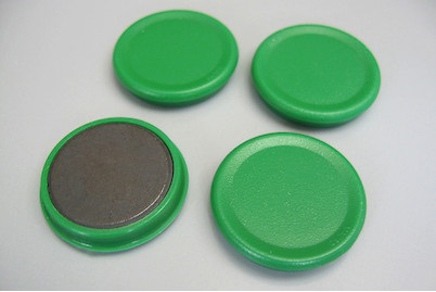 Weitere, Haftmagnet D30 grün, Büromagnete Haftgrün | ? 3 cm | 4 Stück