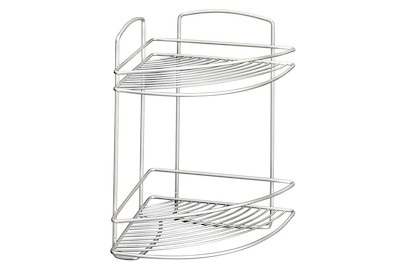 undefined, Eckregal, Metaltex Eckablage 2 Etagen Grau Stahl | 35 × 22 × 22 cm