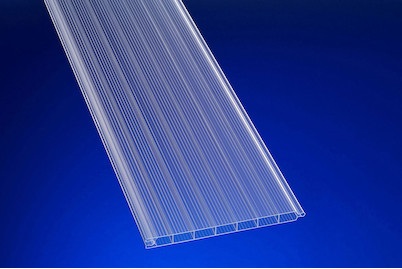 Weitere, Stegdoppelplatte klar 16mm 20x200cm, Doppelstegplatte Klar | 200 × 20 × 0.2 cm
