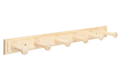 Siro, Garderobenleiste 6erKiefer S123-460HZ5, Siro Garderobenleiste Kiefer S123-460 | 6 Haken