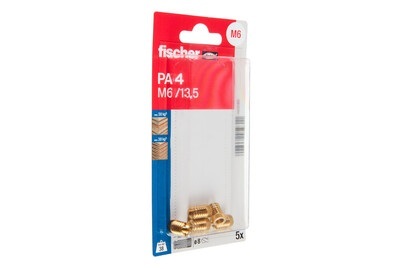 FISCHER, FISCHER Messingdübel M6 PA, Fischer Messingdübel PA4 | M6 | 13.5 mm | 5 Stück