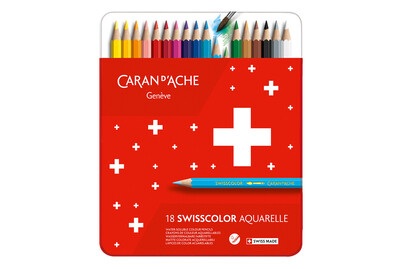 Caran d'ache, CdA Swisscolor Metal 18St, Caran d'Ache Swisscolor Farbstifte wasservermalbar