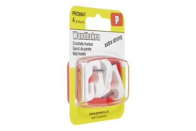 PROWA, PROWA Wandhaken 606, Qualité & Prix Bilderhaken Nylon | 20 mm | 4 Stück