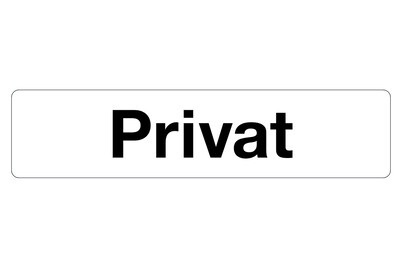 Weitere, Schild Privat 245x58x1mm, Schild Privat Beige | 24.5 × 5.8 × 0.1 cm