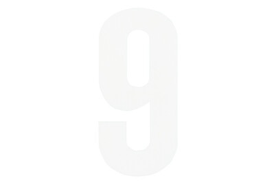 Weitere, Folienbuchstabe Nr.9 95mm weiss, Folienbuchstabe Weiss Nr. 9 | 9.5 cm