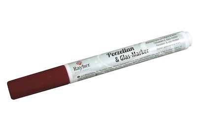 Rayher, Porzellan & Glas-Marker, bordeaux, 1-2 m, Rayher Porzellan- und Glas-Marker | 1-2 mm