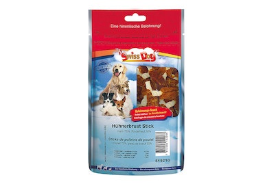 SwissDog, SwissDog Hühnerbrust Stick 7cm / 500g Hunde Leckerli, SwissDog Hühnerbrust Sticks 500g