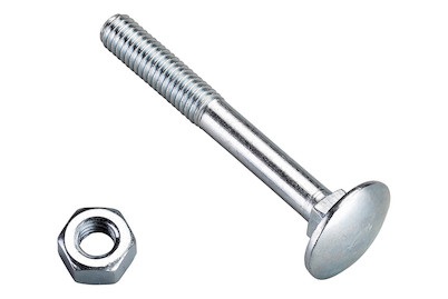 Qualité&Prix, Flachrundschr. verzinkt M6x50, Qualité & Prix Flachrund-Schraube Verzinkt | M6 × 50 mm