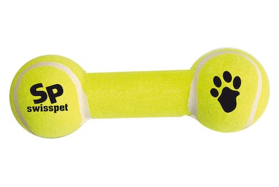 swisspet, SwissPet Smash&Play Tennis Hantel, 20cm Hunde Spielzeug, Tennis Hantel