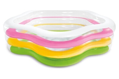 Intex, Intex Planschbecken Sommerfarben, Intex Planschbecken Sommer Vinyl | 1.9 × 1.8 × 0.5 m | 466 l