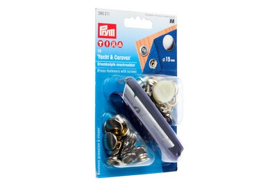 Prym, PRYM Druckknopf Anschraubbar, Prym Druckknöpfe Caravan, silber 15 mm, Karte 10 Stück