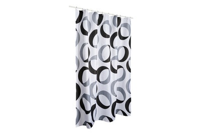 Spirella, SPIRELLA DUSCHVORHANG RINGS, Spirella Duschvorhang 180x200cm Schwarz
