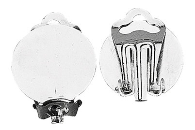 Rayher, Ohrclip m. Öse,12mm ø,platin, Rayher Ohrclip mit Öse | 1.2 cm | 2 Stück