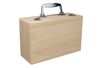 Rayher, Holz-Koffer mit Metallgriff, Rayher Holz-Koffer mit Kunststoffgriff | 25 × 16 × 9 cm