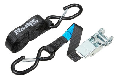 Master Lock, MASTER-LOCK Zurrgurte mit Ratsche + S-Haken, Masterlock Zurrgurt | 5 m × 25 cm