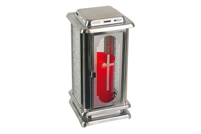 Weitere, Grablaterne inox H23.5 cm, Lienbacher Grablaterne Inox mit Türe | 24 × 12 × 12 cm